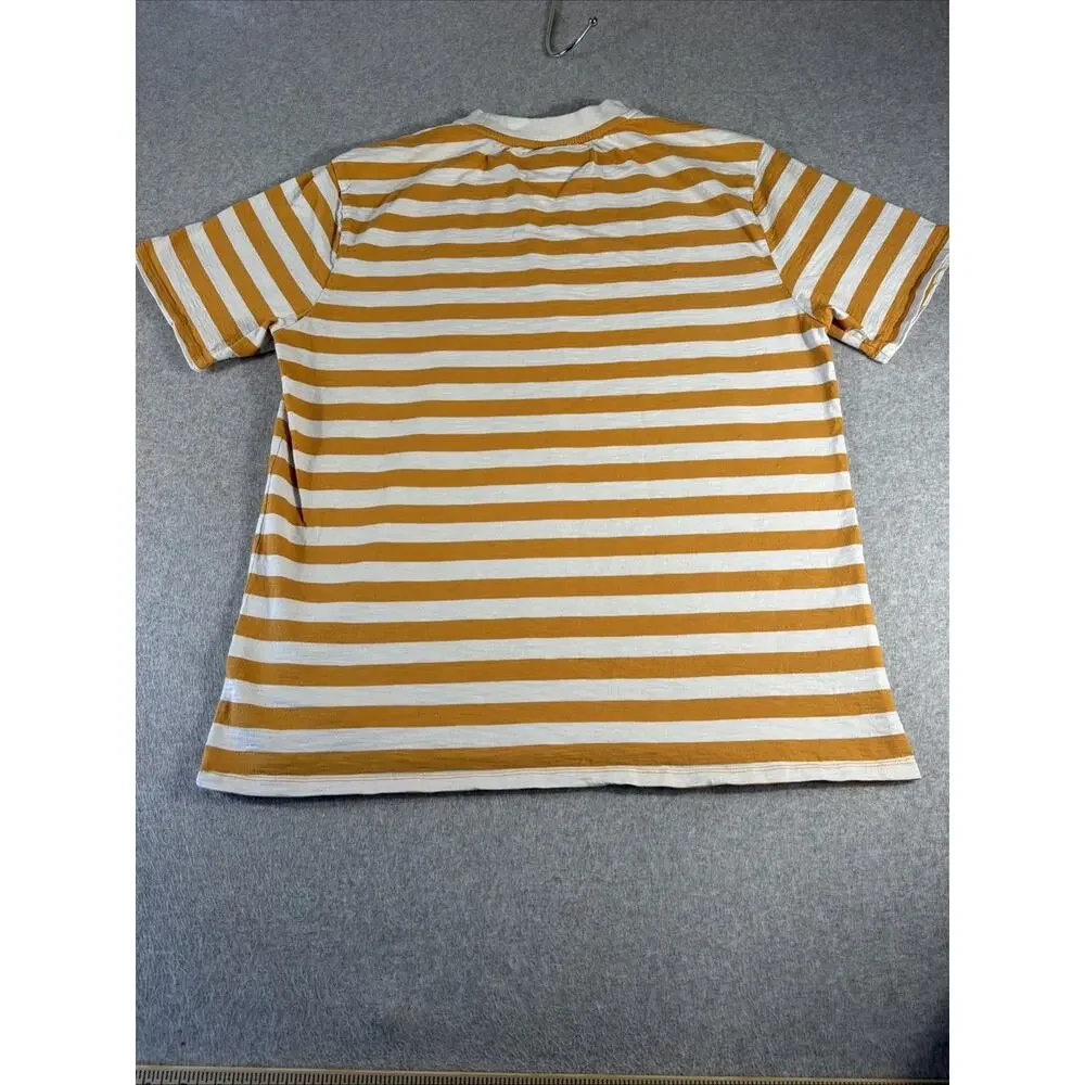 Vintage Guess Jeans USA Striped T‑Shirt Men’s Large 90s Yellow Cotton Logo - Picture 6 of 8